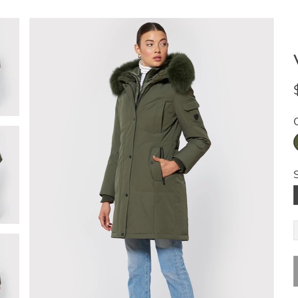 1 MADISON VERA Fox Fur Trimmed Hooded Parka